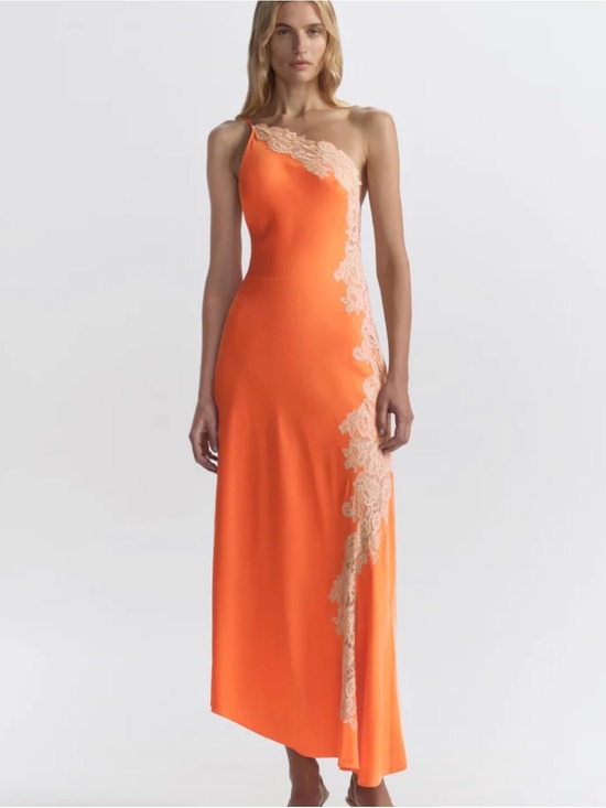 A.L.C. Dresses & Skirts - A.L.C. Orange Slip Maxi Dress with Cream Lace